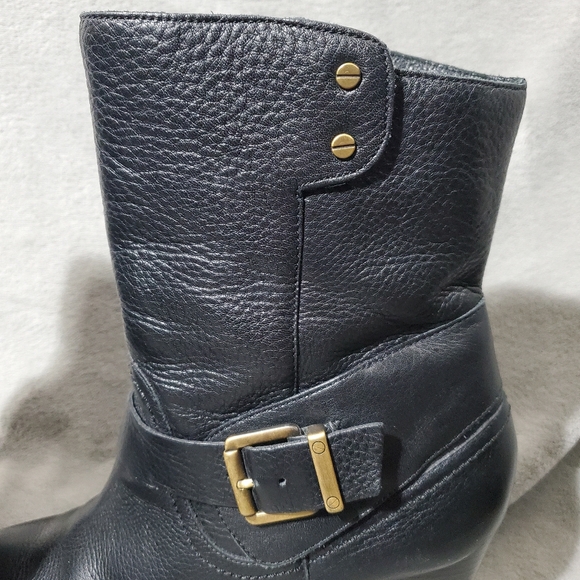 Clarks Indigo Buckle Black Leather Boots  10 M - Picture 6 of 12